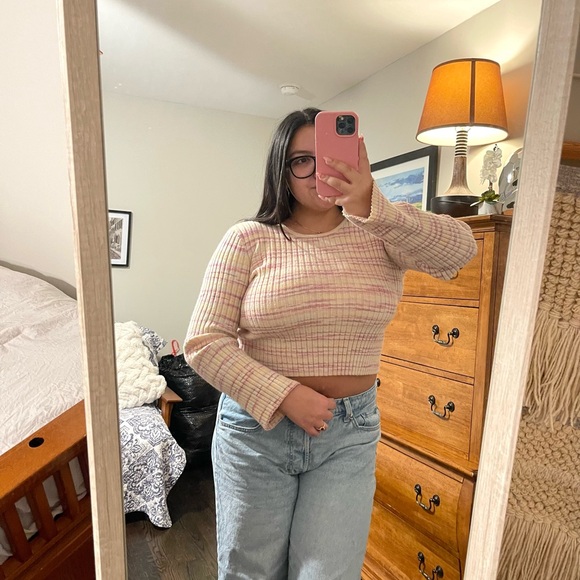 Striped Knit Long Sleeve Top - Picture 1 of 4